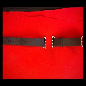 Authentic 38mm Black Leather Band for Apple Watch.